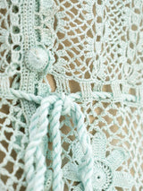 Button Front Hand Crochet Top Top arcadeshops.com