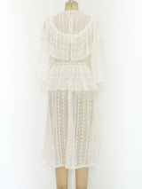 White Lace Ruffle Crochet Dress Dress arcadeshops.com
