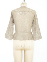 Button Front Hand Crochet Top Jacket arcadeshops.com