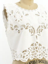 Lace Embroidered Cotton Tank Top arcadeshops.com