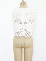 Lace Embroidered Cotton Tank Top arcadeshops.com