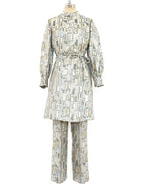 Metallic Silver and Gold Tunic Ensemble Suit arcadeshops.com