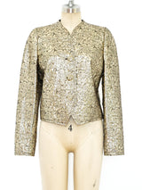 Giorgio Armani Gold Brocade Jacket Jacket arcadeshops.com