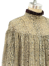 Animal Printed Ruffled Chiffon Blouse Top arcadeshops.com