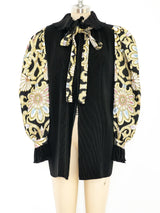 Metallic Sleeved Pleated Jacket Jacket arcadeshops.com