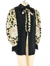 Metallic Sleeved Pleated Jacket Jacket arcadeshops.com