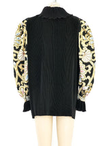 Metallic Sleeved Pleated Jacket Jacket arcadeshops.com