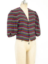 Jacqueline de Ribes Rainbow Striped Silk Jacket Jacket arcadeshops.com