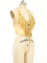 Fringed Leather Tank Top Top arcadeshops.com
