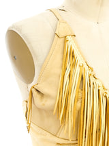 Fringed Leather Tank Top Top arcadeshops.com