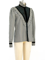 Louis Feraud Gingham Ruffle Blouse Top arcadeshops.com