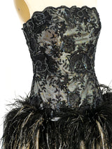 Victor Costa Feathered Cocktail Dress Dress arcadeshops.com
