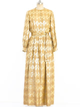 Donald Brooks Metallic Gold Maxi Dress Dress arcadeshops.com