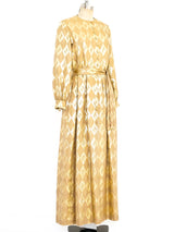 Donald Brooks Metallic Gold Maxi Dress Dress arcadeshops.com