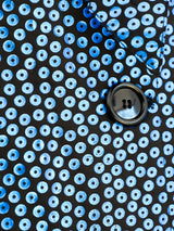 Blue Sequin Printed Trench Coat Jacket arcadeshops.com