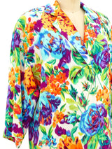 Gianfranco Ferre Floral Ikat Print Silk Dress Dress arcadeshops.com