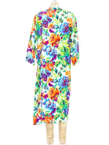 Gianfranco Ferre Floral Ikat Print Silk Dress Dress arcadeshops.com
