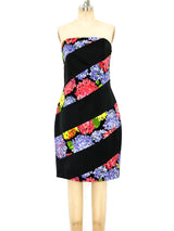 Bill Blass Banded Floral Bustier Dress Dress arcadeshops.com