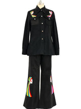 Rainbow Embroidered Denim Ensemble Suit arcadeshops.com
