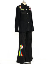 Rainbow Embroidered Denim Ensemble Suit arcadeshops.com