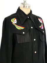 Rainbow Embroidered Denim Ensemble Suit arcadeshops.com