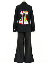 Rainbow Embroidered Denim Ensemble Suit arcadeshops.com