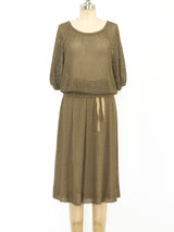 Dark Khaki Open Crochet Skirt Ensemble Suit arcadeshops.com