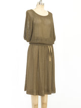 Dark Khaki Open Crochet Skirt Ensemble Suit arcadeshops.com