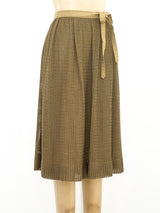 Dark Khaki Open Crochet Skirt Ensemble Suit arcadeshops.com