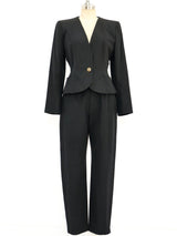 Yves Saint Laurent Black Twill Pant Suit Suit arcadeshops.com