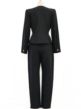 Yves Saint Laurent Black Twill Pant Suit Suit arcadeshops.com