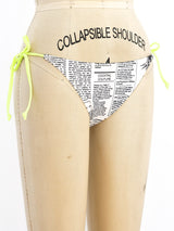 John Galliano Newsprint Bikini Suit arcadeshops.com