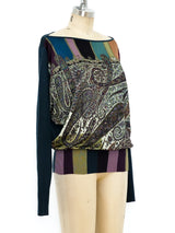 Hermes Paisley Printed Sweater Top arcadeshops.com