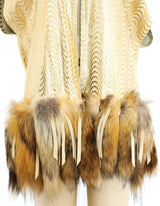 Fur Trimmed Leather Vest Jacket arcadeshops.com