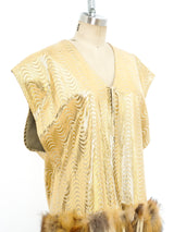 Fur Trimmed Leather Vest Jacket arcadeshops.com