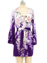 Lavender Floral Belted Jacket Jacket arcadeshops.com