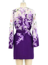 Lavender Floral Belted Jacket Jacket arcadeshops.com