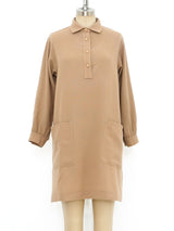 Yves Saint Laurent Khaki Cashmere Shirt Dress Dress arcadeshops.com