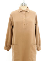 Yves Saint Laurent Khaki Cashmere Shirt Dress Dress arcadeshops.com