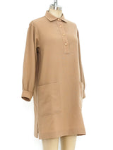 Yves Saint Laurent Khaki Cashmere Shirt Dress Dress arcadeshops.com
