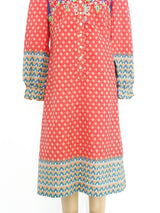 Scarf Printed Floral Shirt Dress Dress arcadeshops.com