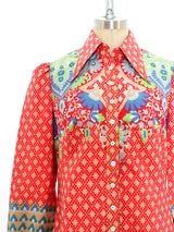 Scarf Printed Floral Shirt Dress Dress arcadeshops.com