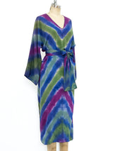 Silk Tie Dye Belted Dress Dress arcadeshops.com