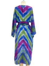 Silk Tie Dye Belted Dress Dress arcadeshops.com