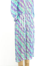 Watercolor Printed Silk Chiffon Dress Dress arcadeshops.com