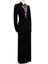 1930's Sequin Embellished Crepe Gown Dress arcadeshops.com