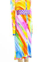 Leonard Paris Belted Neon Print Dress Dress arcadeshops.com
