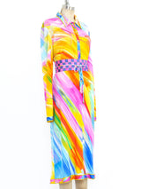 Leonard Paris Belted Neon Print Dress Dress arcadeshops.com