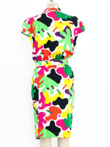 Thierry Mugler Printed Tie Front Shirt Dress Dress arcadeshops.com