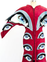Fong Leng Eye Applique Suede Dress Dress arcadeshops.com